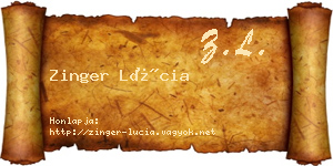 Zinger Lúcia névjegykártya